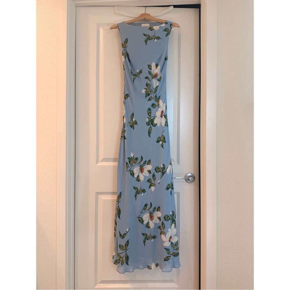 NEW Reformation Magnus Dress louisiana Light Blue Floral Tiered maxi Dress, XS - Picture 6 of 13